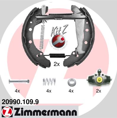 Bremsbackensatz Hinterachse Zimmermann 20990.109.9 von Zimmermann