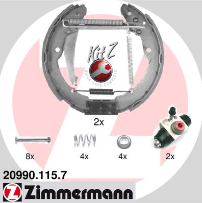 Bremsbackensatz Hinterachse Zimmermann 20990.115.7 von Zimmermann