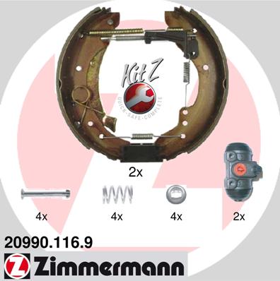 Bremsbackensatz Hinterachse Zimmermann 20990.116.9 von Zimmermann