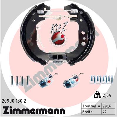 Bremsbackensatz Hinterachse Zimmermann 20990.130.2 von Zimmermann