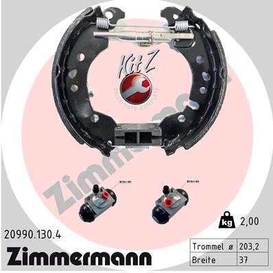 Bremsbackensatz Hinterachse Zimmermann 20990.130.4 von Zimmermann