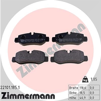 Zimmermann Bremsbeläge hinten (Satz) [Hersteller-Nr. 22101.185.1] für Mercedes-Benz von Zimmermann