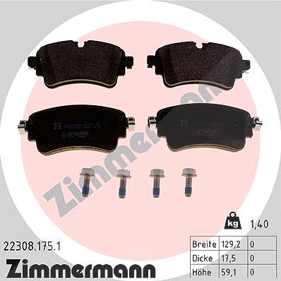 Zimmermann Bremsbeläge hinten (Satz) [Hersteller-Nr. 22308.175.1] für Audi, VW von Zimmermann