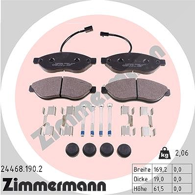 Zimmermann Bremsbeläge vorne (Satz) [Hersteller-Nr. 24468.190.2] für Peugeot, Fiat, Citroën von Zimmermann