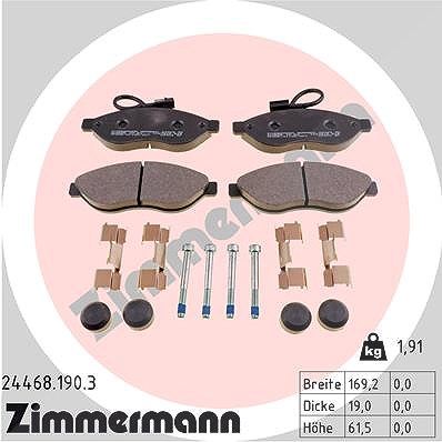 Zimmermann Bremsbeläge vorne (Satz) [Hersteller-Nr. 24468.190.3] für Citroën, Fiat, Peugeot von Zimmermann