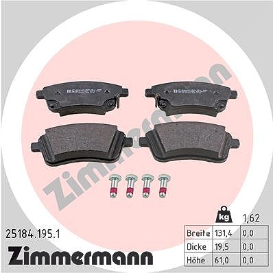 Zimmermann Bremsbeläge vorne (Satz) [Hersteller-Nr. 25184.195.1] für Kia von Zimmermann