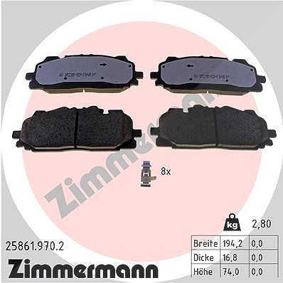 Zimmermann Bremsbeläge vorne (Satz) [Hersteller-Nr. 25861.970.2] für Audi, VW von Zimmermann