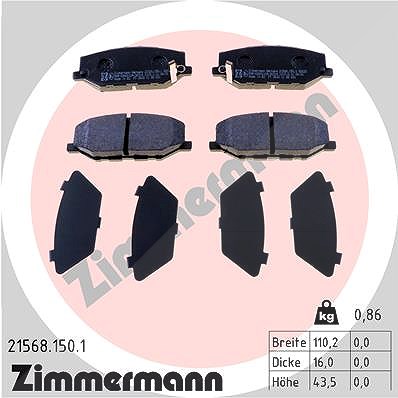 Zimmermann Bremsbelagsatz, Scheibenbremse [Hersteller-Nr. 21568.150.1] für Suzuki von Zimmermann