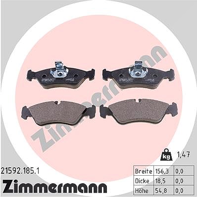 Zimmermann Bremsbelagsatz, Scheibenbremse [Hersteller-Nr. 21592.185.1] für Mercedes-Benz, Puch, VW von Zimmermann