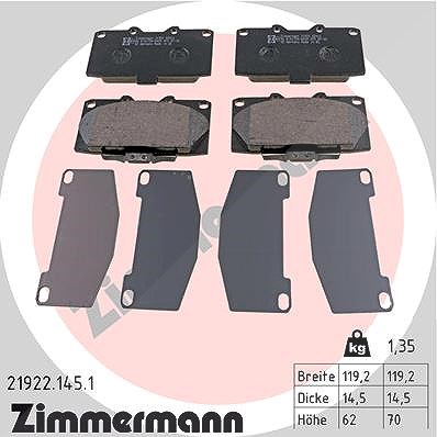 Zimmermann Bremsbelagsatz, Scheibenbremse [Hersteller-Nr. 21922.145.1] für Nissan, Subaru von Zimmermann