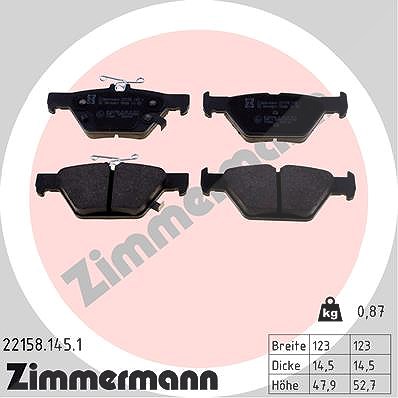 Zimmermann Bremsbelagsatz, Scheibenbremse [Hersteller-Nr. 22158.145.1] für Subaru von Zimmermann