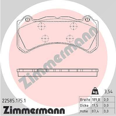 Zimmermann Bremsbelagsatz, Scheibenbremse [Hersteller-Nr. 22585.175.1] für Volvo von Zimmermann