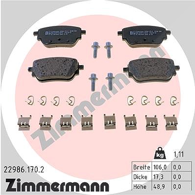 Zimmermann Bremsbelagsatz, Scheibenbremse [Hersteller-Nr. 22986.170.2] für Mercedes-Benz von Zimmermann