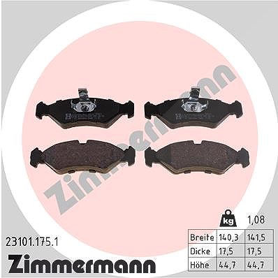 Zimmermann Bremsbelagsatz, Scheibenbremse [Hersteller-Nr. 23101.175.1] für Ford, Mazda von Zimmermann