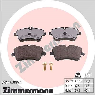 Zimmermann Bremsbelagsatz, Scheibenbremse [Hersteller-Nr. 23144.995.1] für Mercedes-Benz von Zimmermann