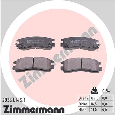 Zimmermann Bremsbelagsatz, Scheibenbremse [Hersteller-Nr. 23361.145.1] für Buick, Cadillac, Chevrolet, Opel von Zimmermann