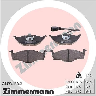 Zimmermann Bremsbelagsatz, Scheibenbremse [Hersteller-Nr. 23395.145.2] für Audi von Zimmermann