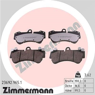 Zimmermann Bremsbelagsatz, Scheibenbremse [Hersteller-Nr. 23692.965.1] für VW, Porsche von Zimmermann