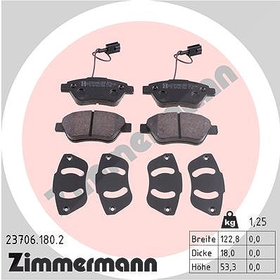 Zimmermann Bremsbelagsatz, Scheibenbremse [Hersteller-Nr. 23706.180.2] für Alfa Romeo, Citroën, Fiat, Peugeot von Zimmermann