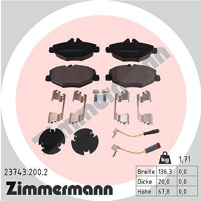 Zimmermann Bremsbelagsatz, Scheibenbremse [Hersteller-Nr. 23743.200.2] für Mercedes-Benz von Zimmermann