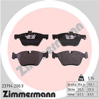 Zimmermann Bremsbelagsatz, Scheibenbremse [Hersteller-Nr. 23794.200.9] für BMW von Zimmermann