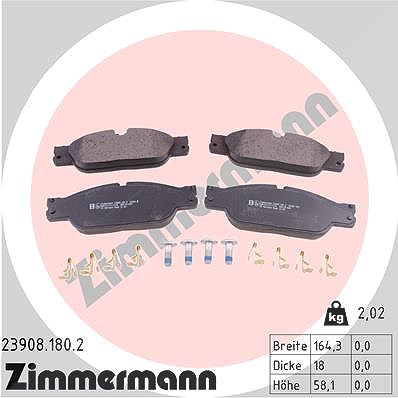 Zimmermann Bremsbelagsatz, Scheibenbremse [Hersteller-Nr. 23908.180.2] für Jaguar von Zimmermann