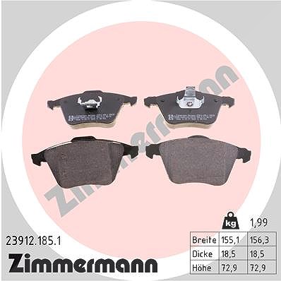 Zimmermann Bremsbelagsatz vorne [Hersteller-Nr. 23912.185.1] für Mazda, Volvo, Opel, Ford von Zimmermann