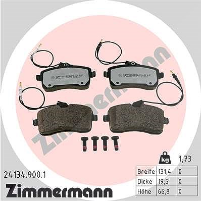 Zimmermann Bremsbelagsatz, Scheibenbremse [Hersteller-Nr. 24134.900.1] für Peugeot von Zimmermann