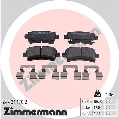 Zimmermann Bremsbelagsatz, Scheibenbremse [Hersteller-Nr. 24421.170.2] für Opel, Saab von Zimmermann