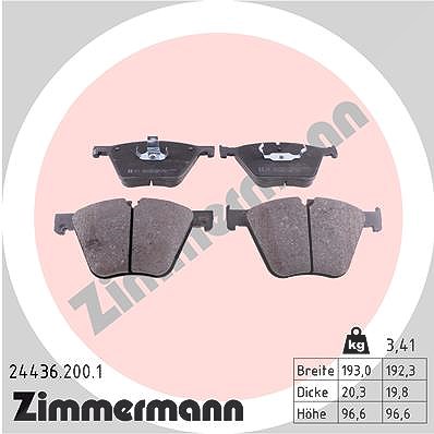 Zimmermann Bremsbelagsatz, Scheibenbremse [Hersteller-Nr. 24436.200.1] für BMW von Zimmermann