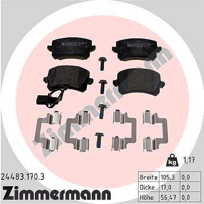 Zimmermann Bremsbelagsatz, Scheibenbremse [Hersteller-Nr. 24483.170.3] für Audi von Zimmermann