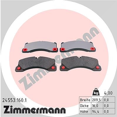 Zimmermann Bremsbelagsatz, Scheibenbremse [Hersteller-Nr. 24553.160.1] für VW, Porsche von Zimmermann