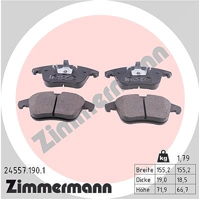 Zimmermann Bremsbelagsatz, Scheibenbremse [Hersteller-Nr. 24557.190.1] für Ds, Peugeot, Citroën von Zimmermann