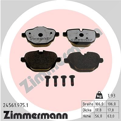 Zimmermann Bremsbelagsatz, Scheibenbremse [Hersteller-Nr. 24561.975.1] für BMW von Zimmermann