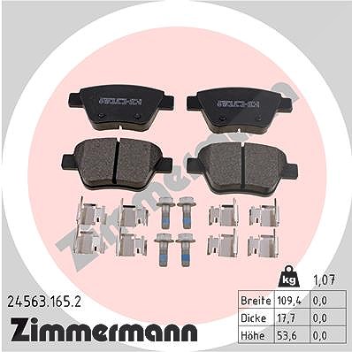 Zimmermann Bremsbelagsatz, Scheibenbremse [Hersteller-Nr. 24563.165.2] für Audi, Seat, Skoda, VW von Zimmermann