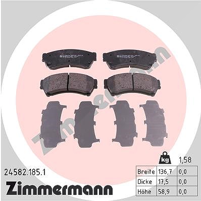 Zimmermann Bremsbelagsatz, Scheibenbremse [Hersteller-Nr. 24582.185.1] für Mazda von Zimmermann