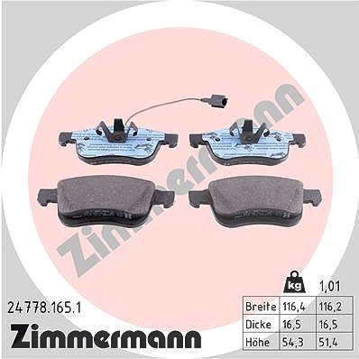 Zimmermann Bremsbelagsatz, Scheibenbremse [Hersteller-Nr. 24778.165.1] für Aston Martin, Toyota von Zimmermann
