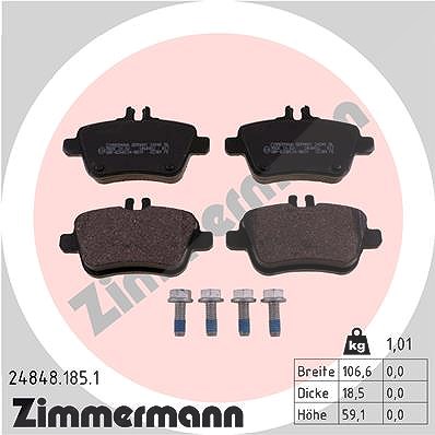 Zimmermann Bremsbelagsatz, Scheibenbremse [Hersteller-Nr. 24848.185.1] für Mercedes-Benz von Zimmermann