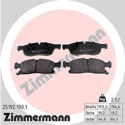 Zimmermann Bremsbelagsatz, Scheibenbremse [Hersteller-Nr. 25192.190.1] für Mercedes-Benz, Jeep von Zimmermann