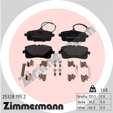 Zimmermann Bremsbelagsatz, Scheibenbremse [Hersteller-Nr. 25328.195.2] für Peugeot von Zimmermann