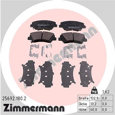 Zimmermann Bremsbelagsatz, Scheibenbremse [Hersteller-Nr. 25692.180.2] für Hyundai, Kia von Zimmermann