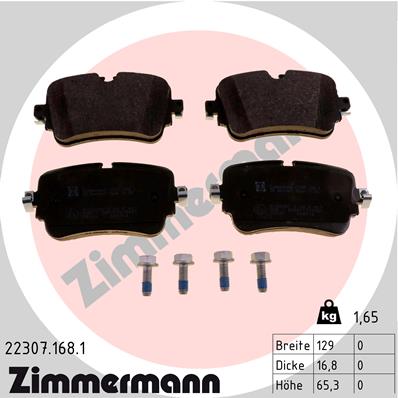 Bremsbelagsatz, Scheibenbremse Hinterachse Zimmermann 22307.168.1 von Zimmermann