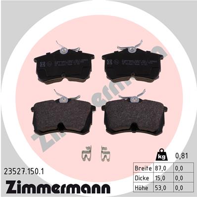 Bremsbelagsatz, Scheibenbremse Hinterachse Zimmermann 23527.150.1 von Zimmermann