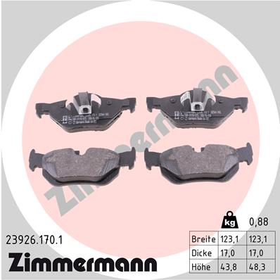 Bremsbelagsatz, Scheibenbremse Hinterachse Zimmermann 23926.170.1 von Zimmermann