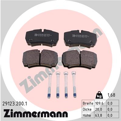 Bremsbelagsatz, Scheibenbremse Hinterachse Zimmermann 29123.200.1 von Zimmermann