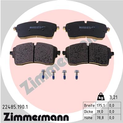 Bremsbelagsatz, Scheibenbremse Vorderachse Zimmermann 22485.190.1 von Zimmermann