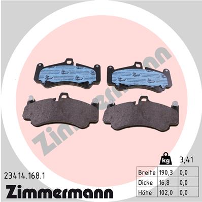 Bremsbelagsatz, Scheibenbremse Vorderachse Zimmermann 23414.168.1 von Zimmermann