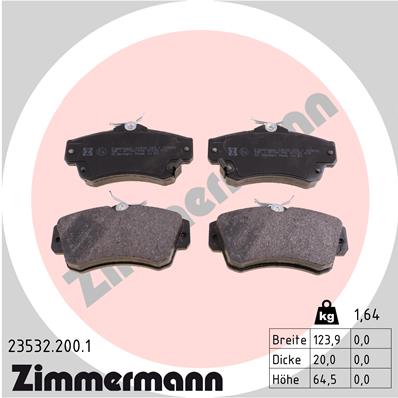 Bremsbelagsatz, Scheibenbremse Vorderachse Zimmermann 23532.200.1 von Zimmermann