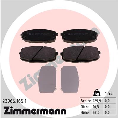 Bremsbelagsatz, Scheibenbremse Vorderachse Zimmermann 23966.165.1 von Zimmermann