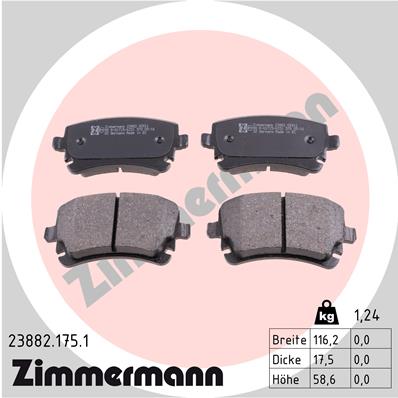 Bremsbelagsatz, Scheibenbremse Zimmermann 23882.175.1 von Zimmermann